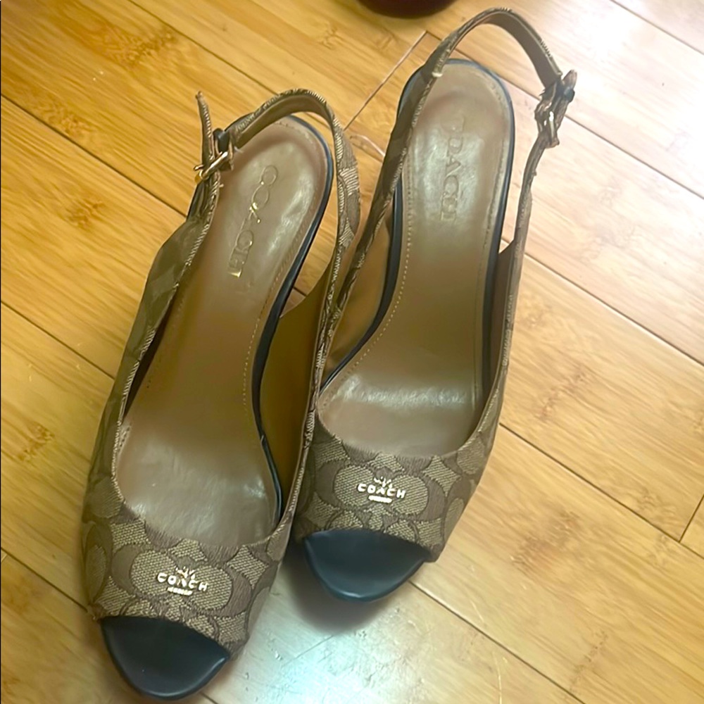 COACH wedge sandals, size 10, gently worn